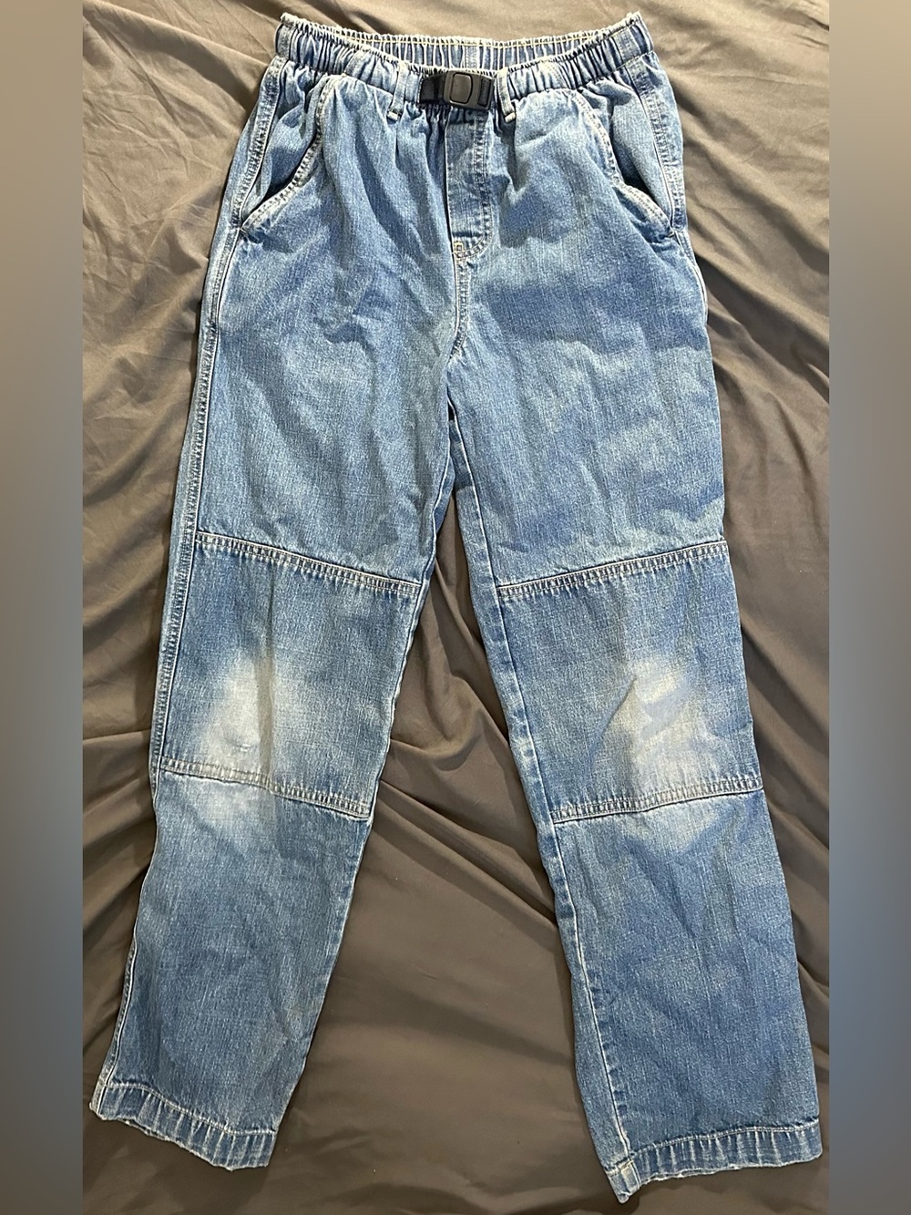 GAP Kids Mid Blue Straight Jeans with Reinforced Knees